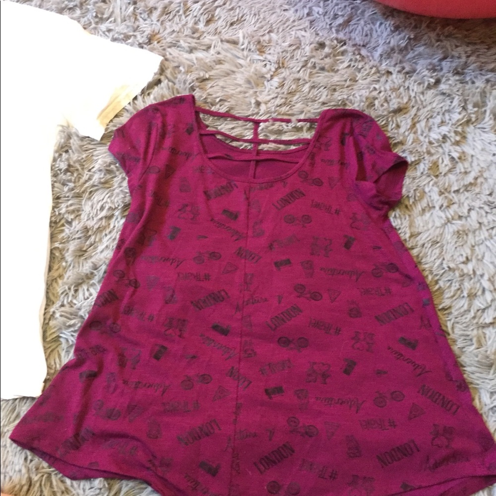 magenta shirt